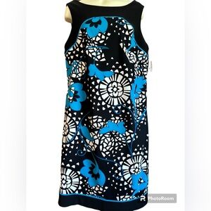 Dress Barn Sleeveless Dress Blue, Black, White, ladies size 10